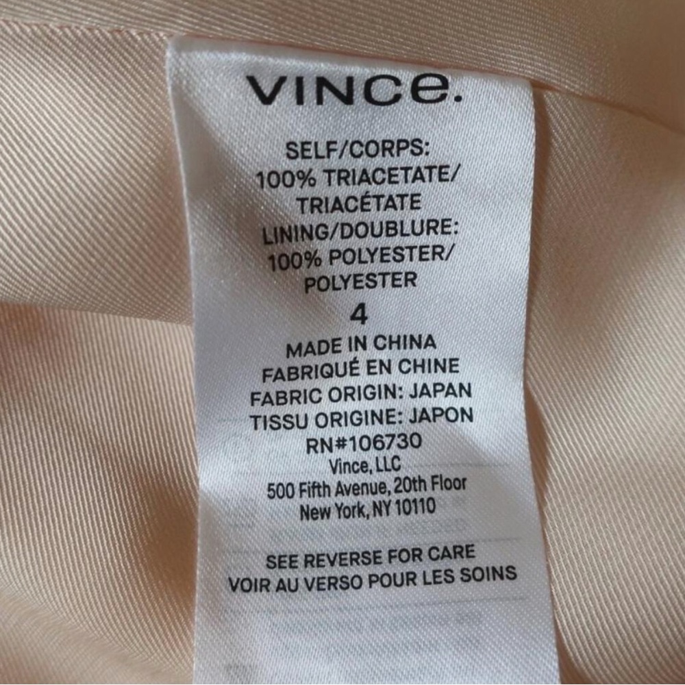 VINCE Light Pink Silk Midi Dress in Neutral Cream Small Size 4 - Picture 7 of 12